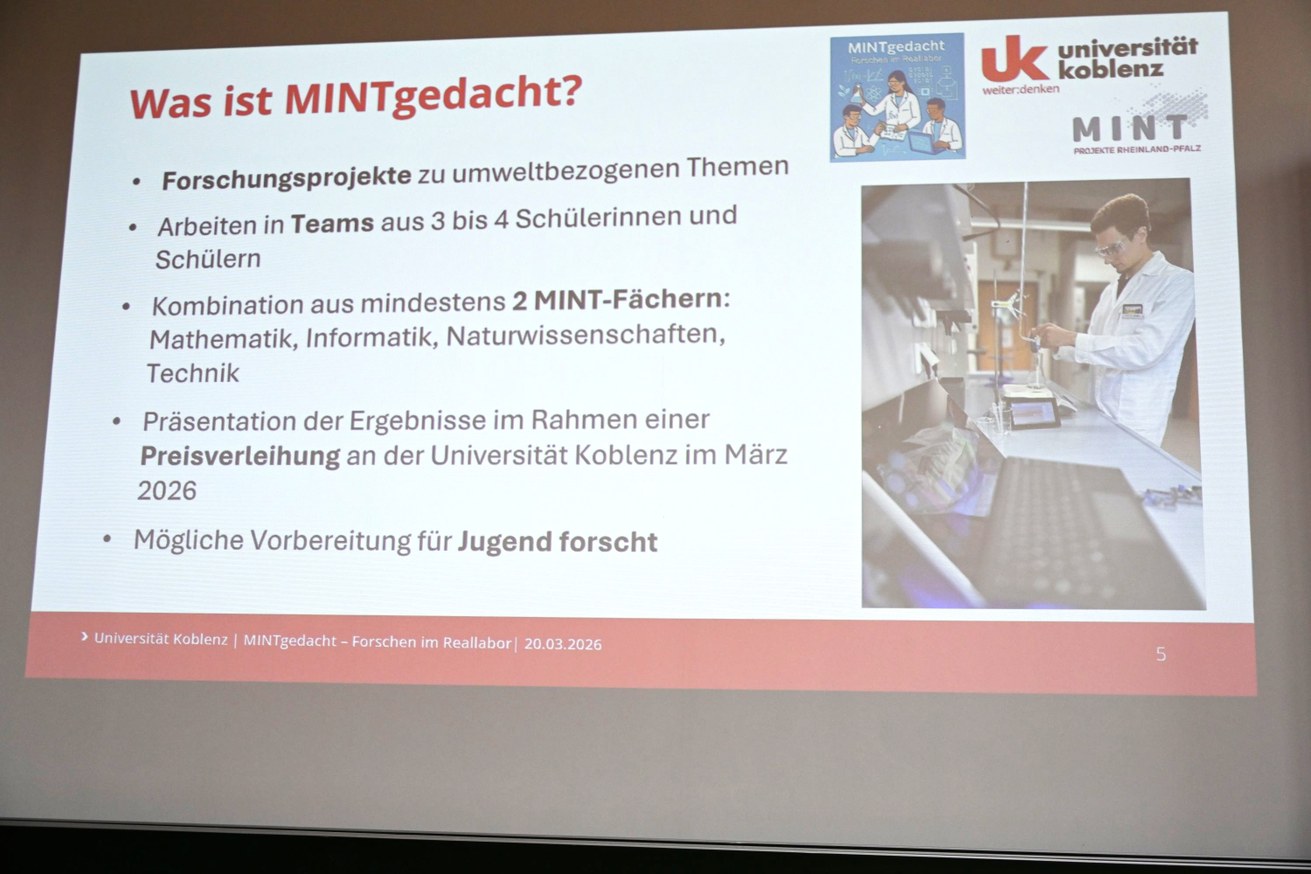 Das Projekt „MINTgedacht – Forschen im Reallabor“ der MINT-Didaktiken an der Universität Koblenz fördert interessierte Jugendliche. Bild: Universität Koblenz / Felix Schlief