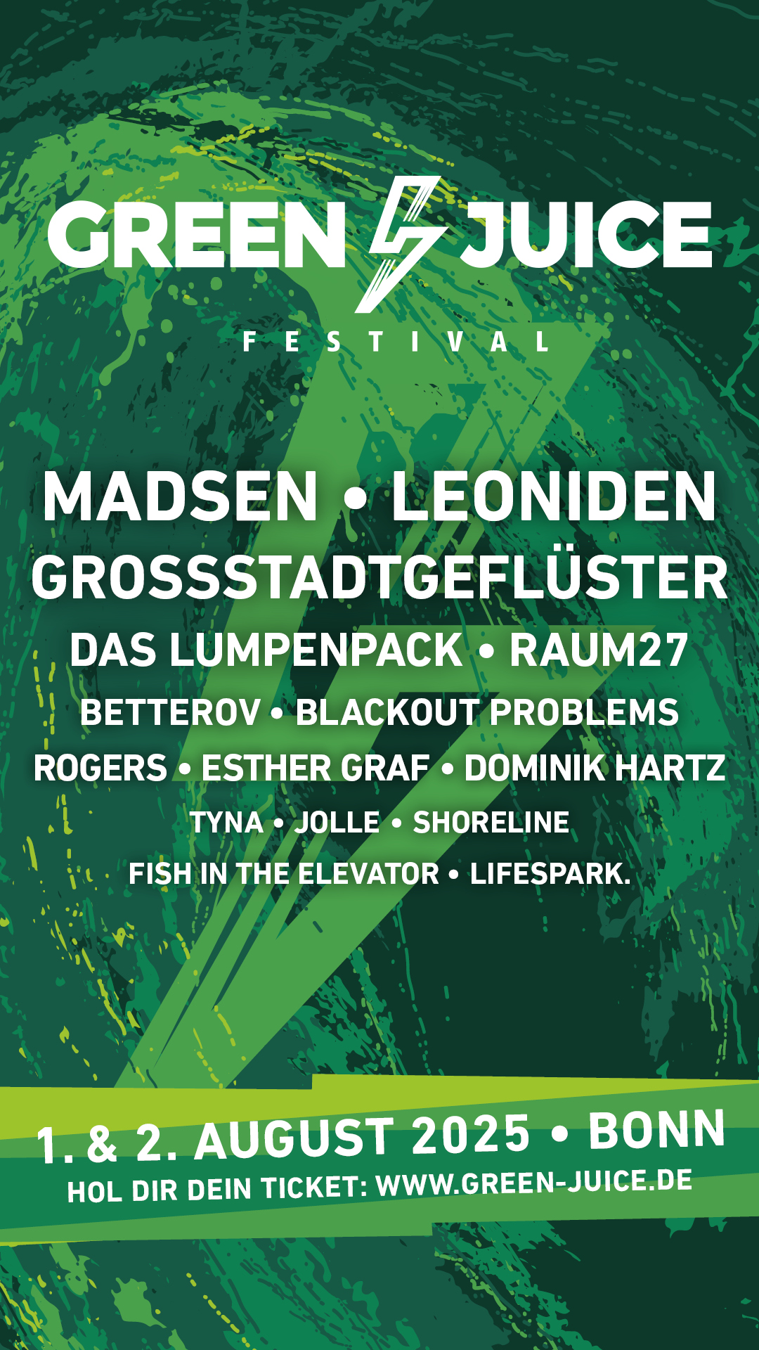 LineUp des Green Juice Festivals