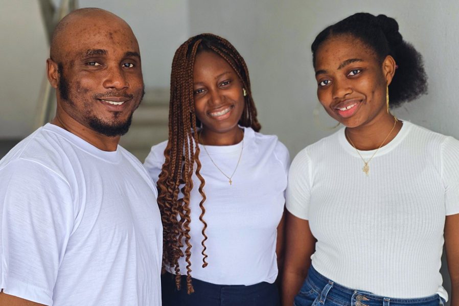 The team from Ghanaian start-up Alleina AI will be developing the first prototype of its AI platform in Germany from February 2026. Image: Alleina AI